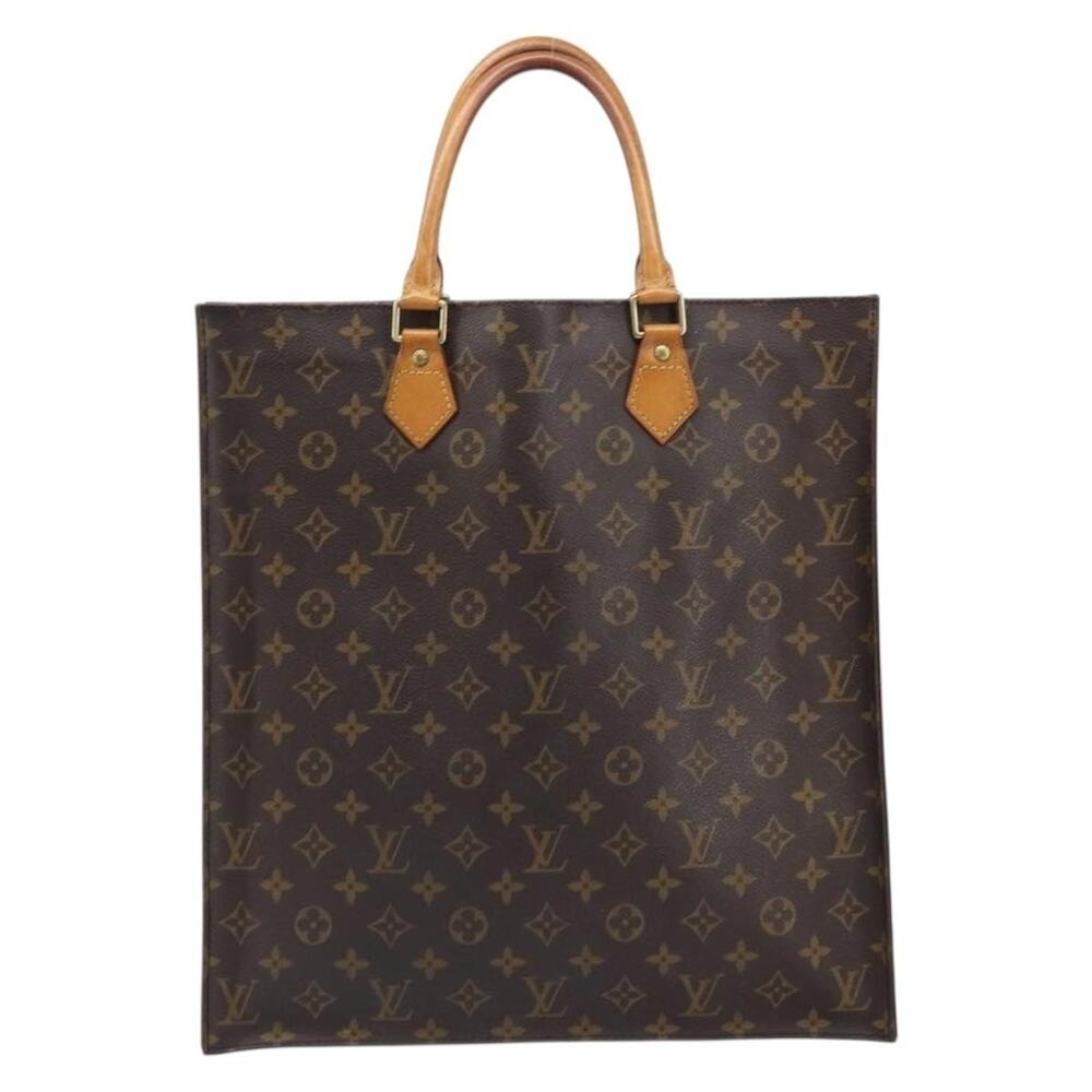 Louis Vuitton Monogram Sac Plat Handbag Brown